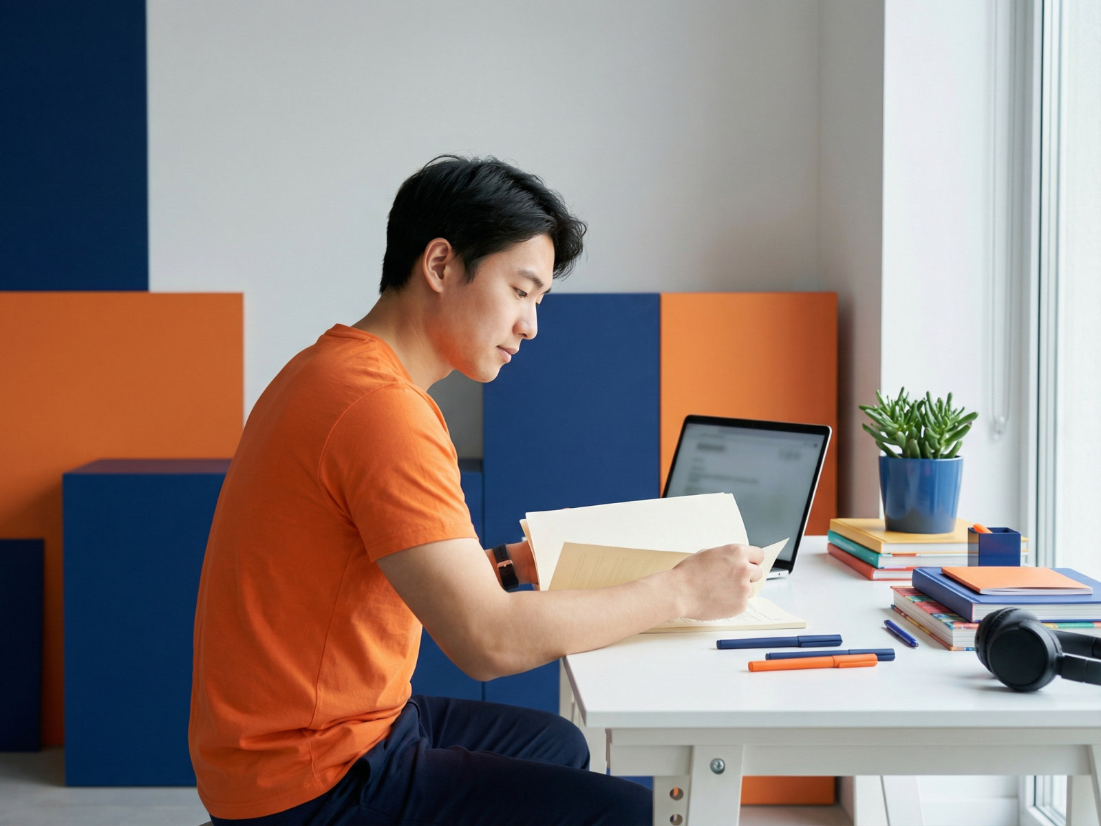 Estudiante preparándose para GMAT